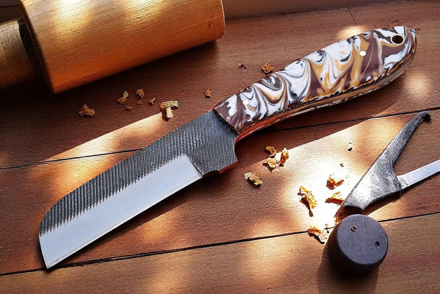 Damascus Knife Store Bull Cutter Knife - Custom Handmade – 8" Rash Steel - Angler's Pro Tackle & Outdoors