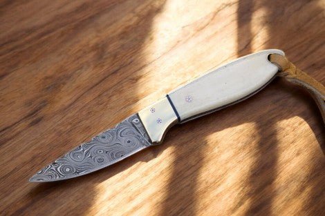 Damascus Knife Store Cowboy Buckaroo Knife – Damascus Steel with Deer Bone Handle - Angler's Pro Tackle & Outdoors