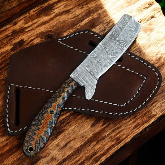 Damascus Knife Store Custom Bull Cutter Knife – Damascus Steel & Wooden Handle - Angler's Pro Tackle & Outdoors