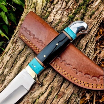 Damascus Knife Store Custom Handmade Bowie Knife – D2 Steel, Epoxy Resin Handle - Angler's Pro Tackle & Outdoors