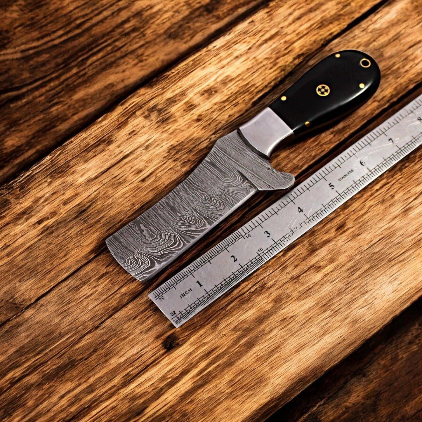 Damascus Knife Store Custom Handmade Bull Cutter Knife – 8" Damascus Steel - Angler's Pro Tackle & Outdoors