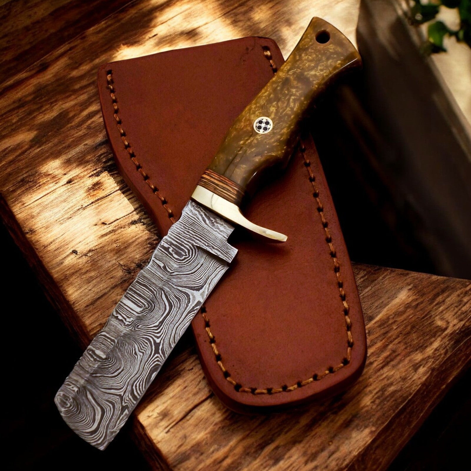 Damascus Knife Store Custom Handmade Bull Cutter Knife – Damascus Steel - Angler's Pro Tackle & Outdoors