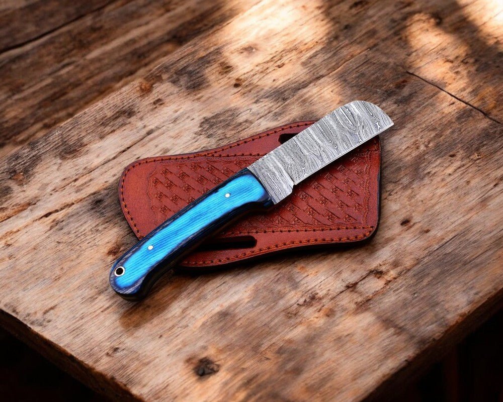 Damascus Knife Store Custom Handmade Bull Cutter Knife – Damascus Steel, 8.5” - Angler's Pro Tackle & Outdoors