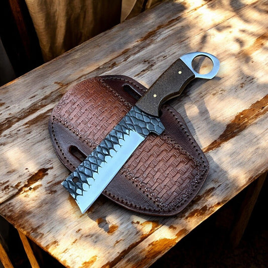 Damascus Knife Store Custom Handmade Bull Cutter Knife – Rasp Tool Steel Blade - Angler's Pro Tackle & Outdoors