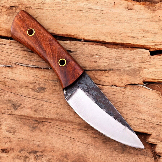 Damascus Knife Store Custom Handmade Carbon Steel Skinning Knife – Rosewood Handle - Angler's Pro Tackle & Outdoors