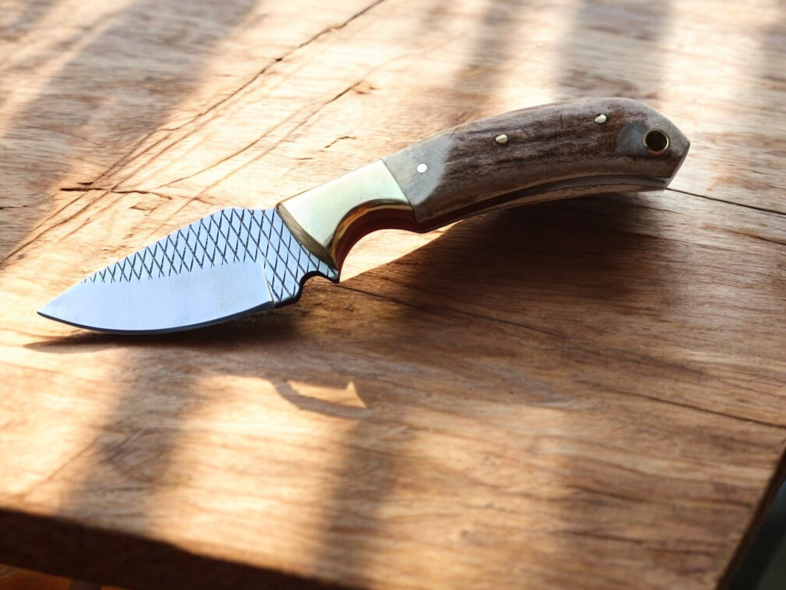 Damascus Knife Store Custom Handmade Cowboy Knife with Antler Bone Handle - Angler's Pro Tackle & Outdoors