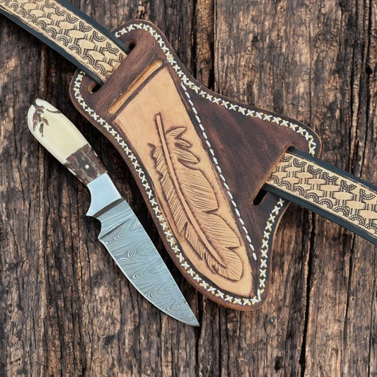 Damascus Knife Store Custom Handmade Damascus Belt Knife – Epoxy Pine Cone - Angler's Pro Tackle & Outdoors