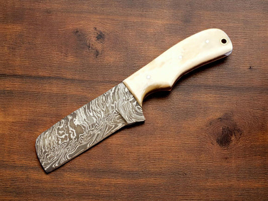 Damascus Knife Store Custom Handmade Damascus Bull Cutter Knife 8" - Angler's Pro Tackle & Outdoors