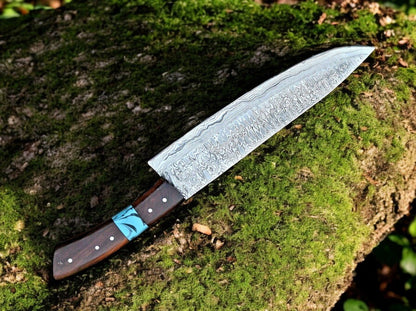 Damascus Knife Store Custom Handmade Damascus Hunting Knife – 13" with Rosewood Handle - Angler's Pro Tackle & Outdoors