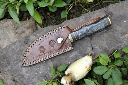 Damascus Knife Store Custom Handmade Damascus Hunting Knife – 8" with Sheath - Angler's Pro Tackle & Outdoors