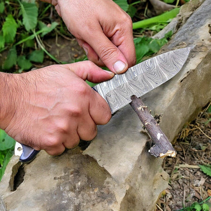 Damascus Knife Store Custom Handmade Damascus Hunting Knife – 9" with Micarta Handle - Angler's Pro Tackle & Outdoors