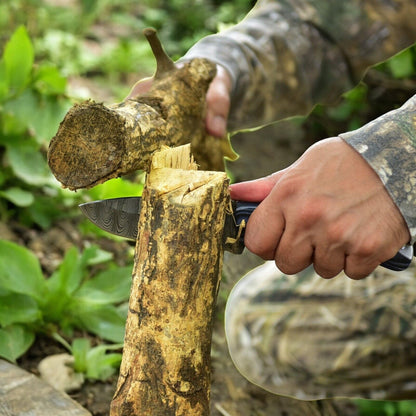 Damascus Knife Store Custom Handmade Damascus Hunting Knife – 9" with Micarta Handle - Angler's Pro Tackle & Outdoors