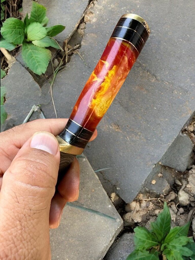 Damascus Knife Store Custom Handmade Damascus Hunting Knife – Epoxy Resin Handle - Angler's Pro Tackle & Outdoors