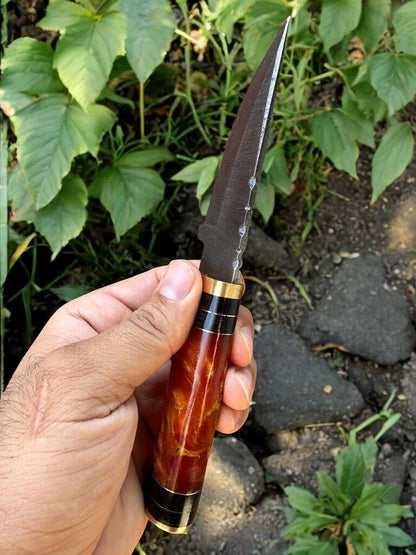 Damascus Knife Store Custom Handmade Damascus Hunting Knife – Epoxy Resin Handle - Angler's Pro Tackle & Outdoors