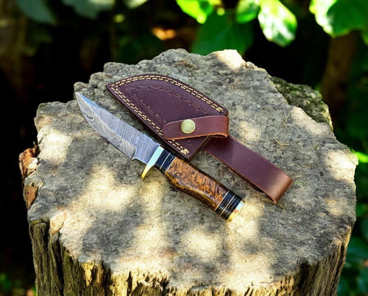 Damascus Knife Store Custom Handmade Damascus Hunting Knife with Epoxy Handle - Angler's Pro Tackle & Outdoors
