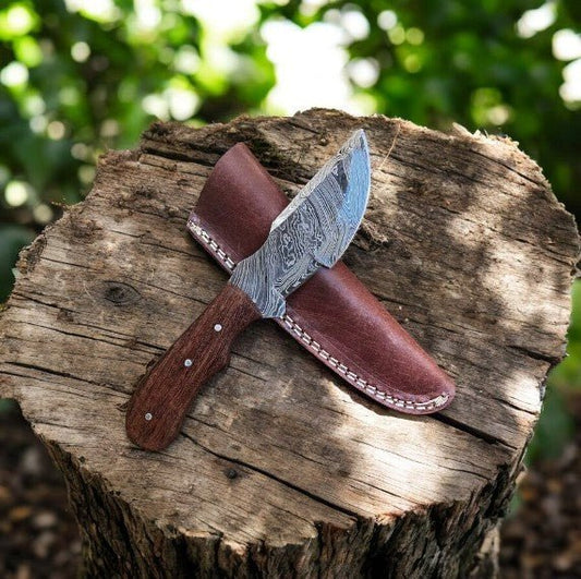 Damascus Knife Store Custom Handmade Damascus Hunting Knife with Rosewood Handle - Angler's Pro Tackle & Outdoors