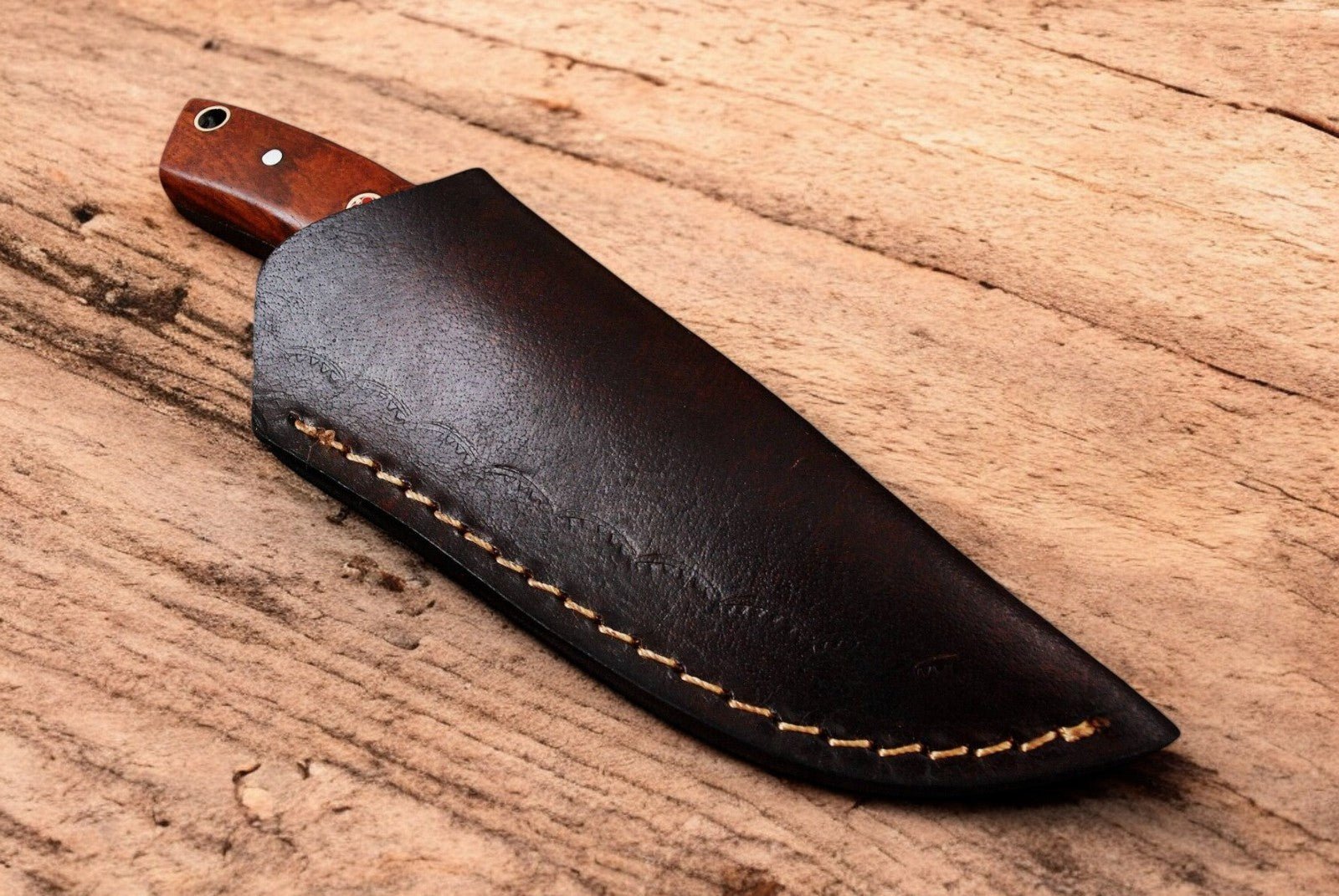Damascus Knife Store Custom Handmade Damascus Skinning Knife with Wood Handle - Angler's Pro Tackle & Outdoors