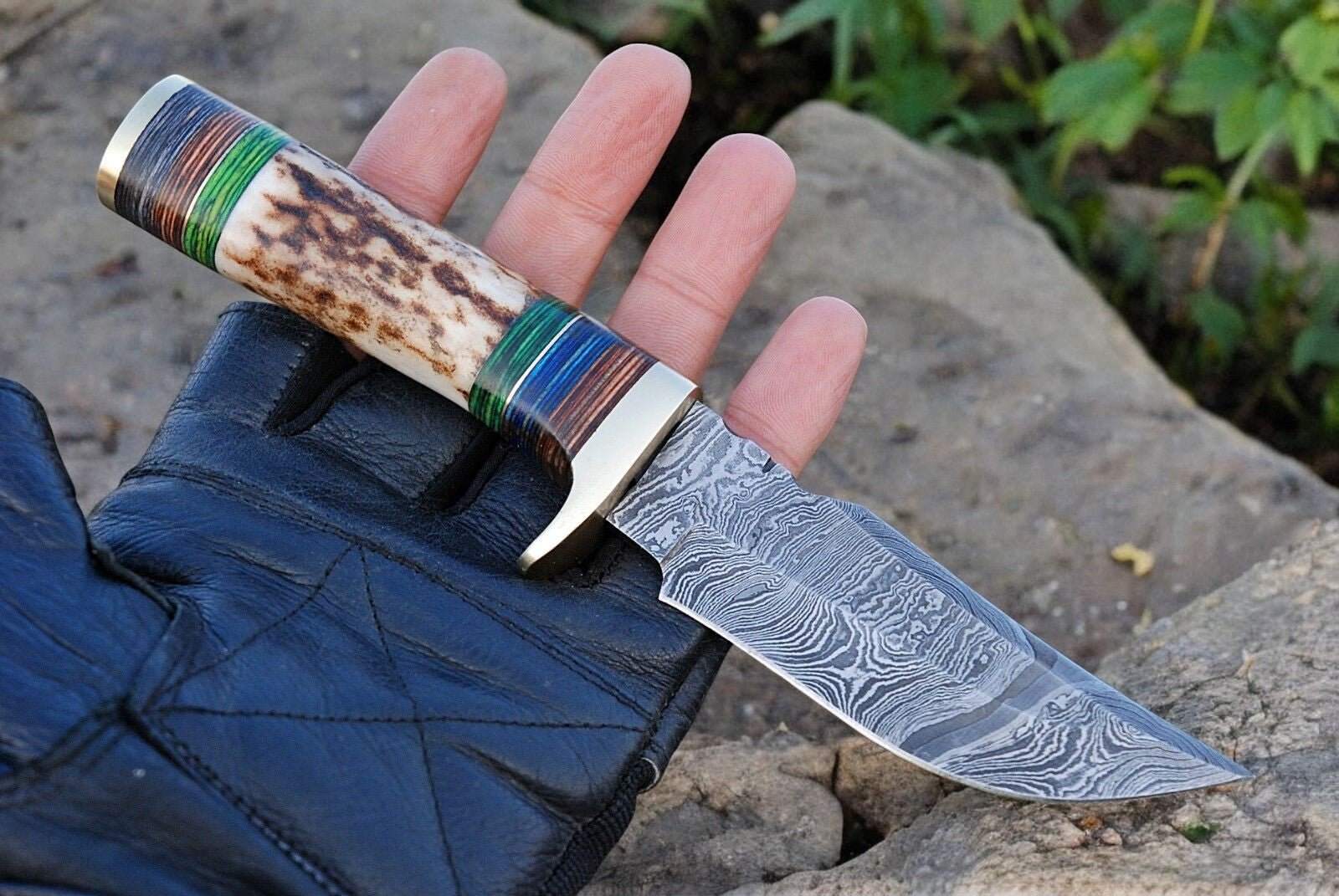 Damascus Knife Store Custom Handmade Hunting Knife – Damascus Steel Blade - Angler's Pro Tackle & Outdoors