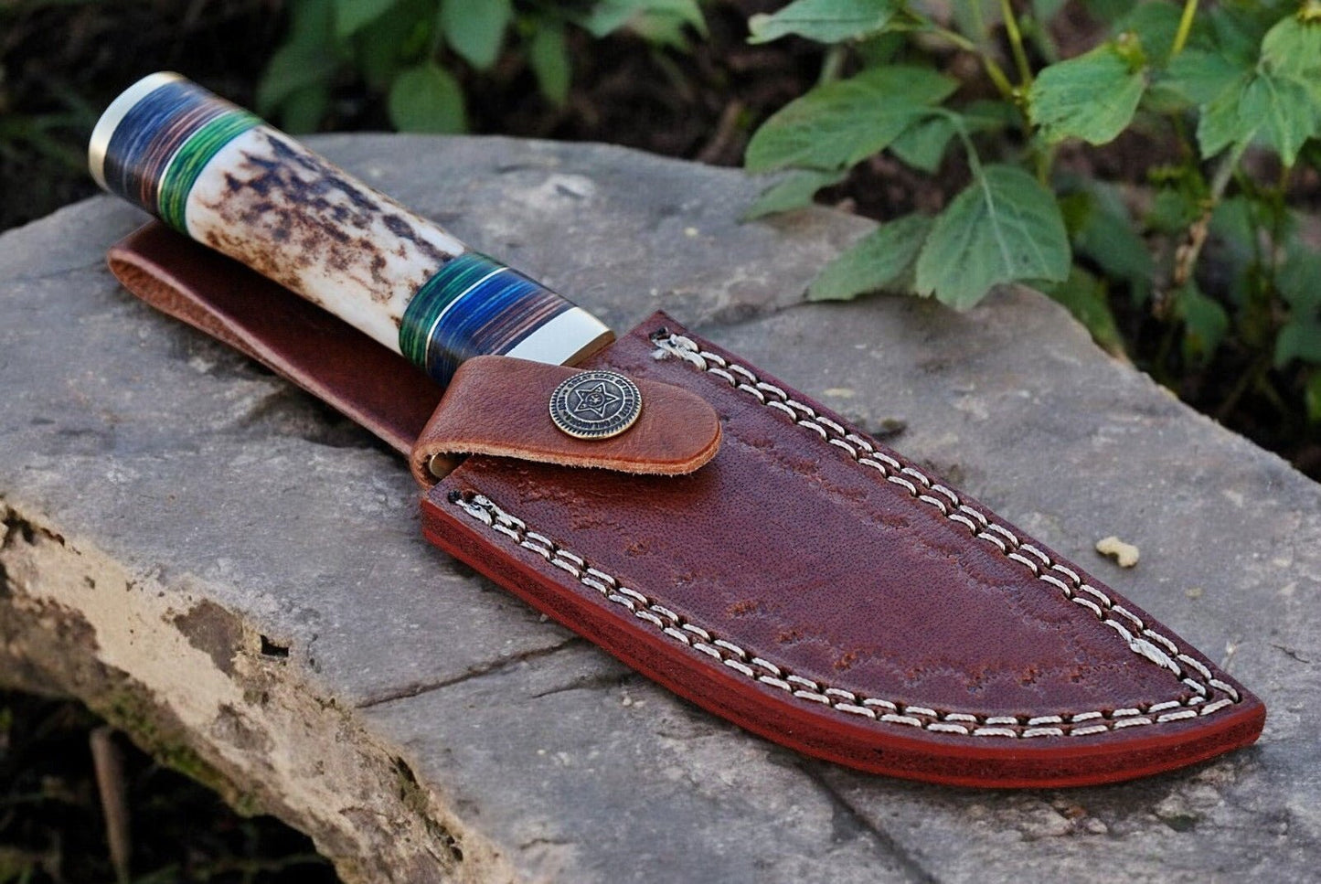 Damascus Knife Store Custom Handmade Hunting Knife – Damascus Steel Blade - Angler's Pro Tackle & Outdoors