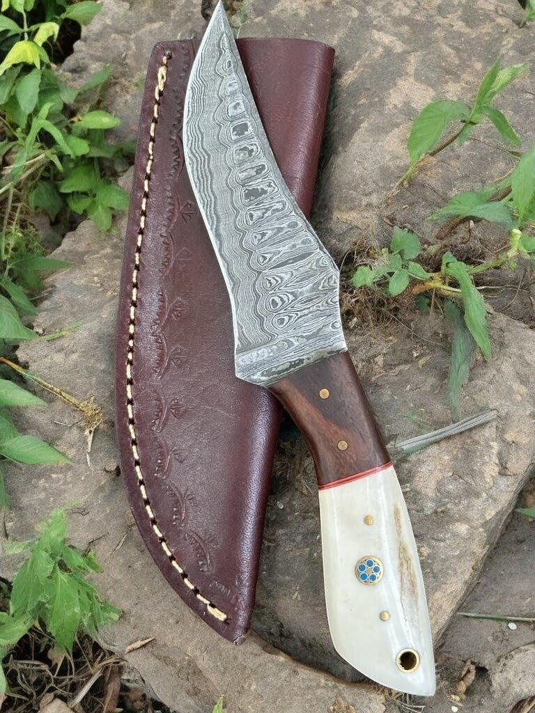 Damascus Knife Store Custom Handmade Hunting Knife – Damascus Steel Blade - Angler's Pro Tackle & Outdoors