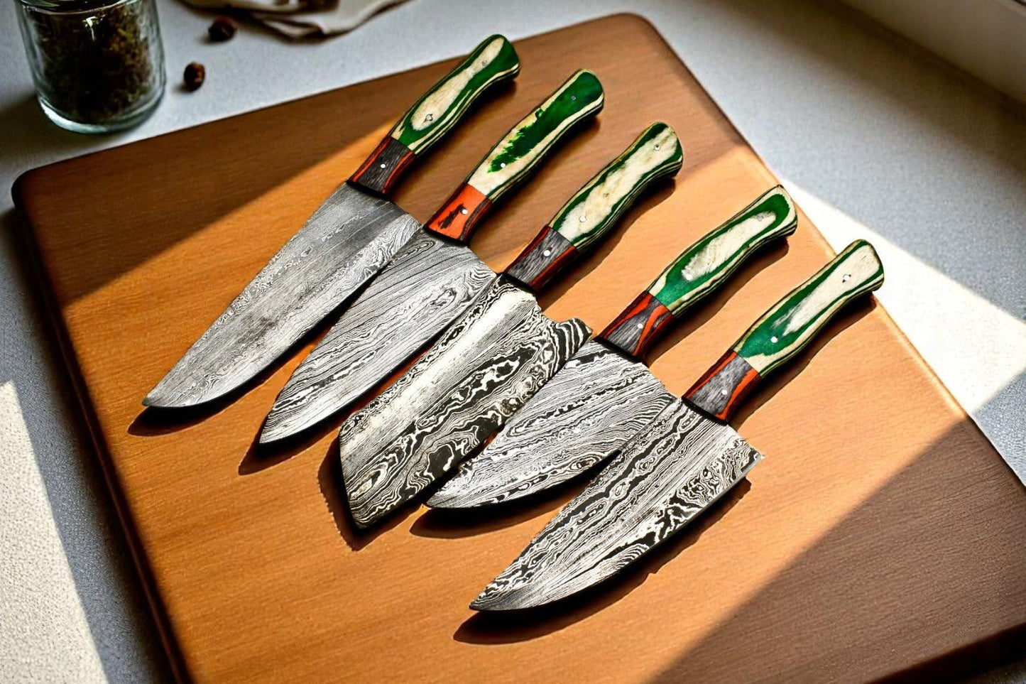 Damascus Knife Store Custom Handmade Kitchen Knives Set - Angler's Pro Tackle & Outdoors