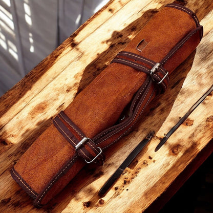 Damascus Knife Store Custom Handmade Kitchen Knives Set – Leather Roll - Angler's Pro Tackle & Outdoors