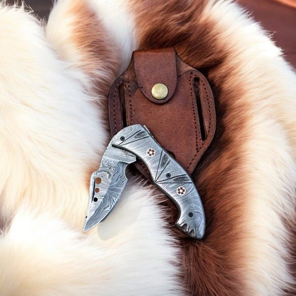 Damascus Knife Store Custom Handmade Pocket Knife – 3" Blade - Angler's Pro Tackle & Outdoors