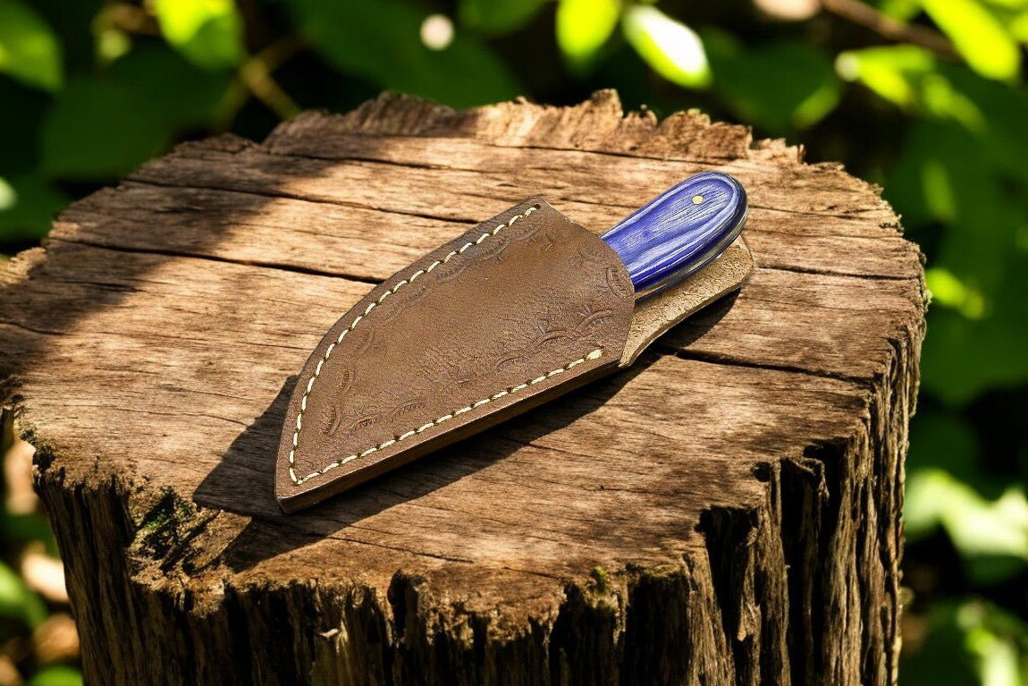Damascus Knife Store Custom Handmade Skinning Knife - D2 Steel Blade, Exotic Wood Handle - Angler's Pro Tackle & Outdoors