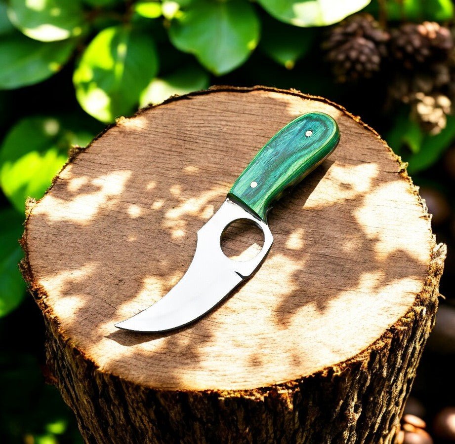 Damascus Knife Store Custom Handmade Skinning Knife - D2 Steel Blade, Exotic Wood Handle - Angler's Pro Tackle & Outdoors
