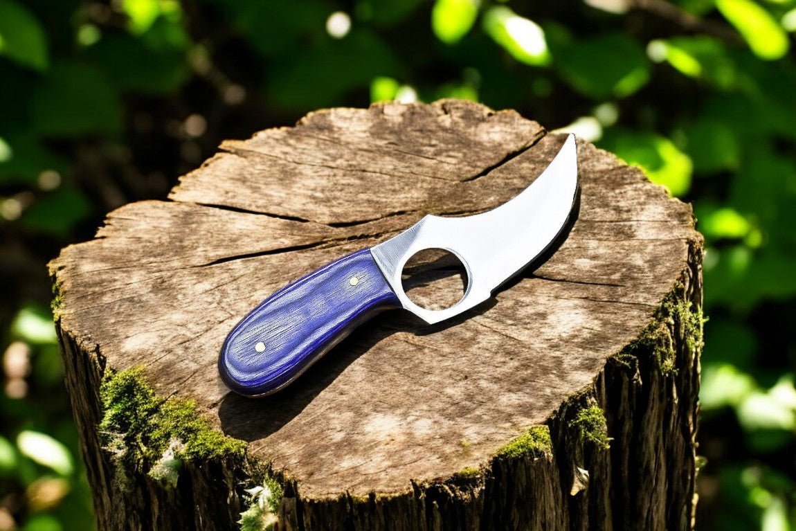 Damascus Knife Store Custom Handmade Skinning Knife - D2 Steel Blade, Exotic Wood Handle - Angler's Pro Tackle & Outdoors