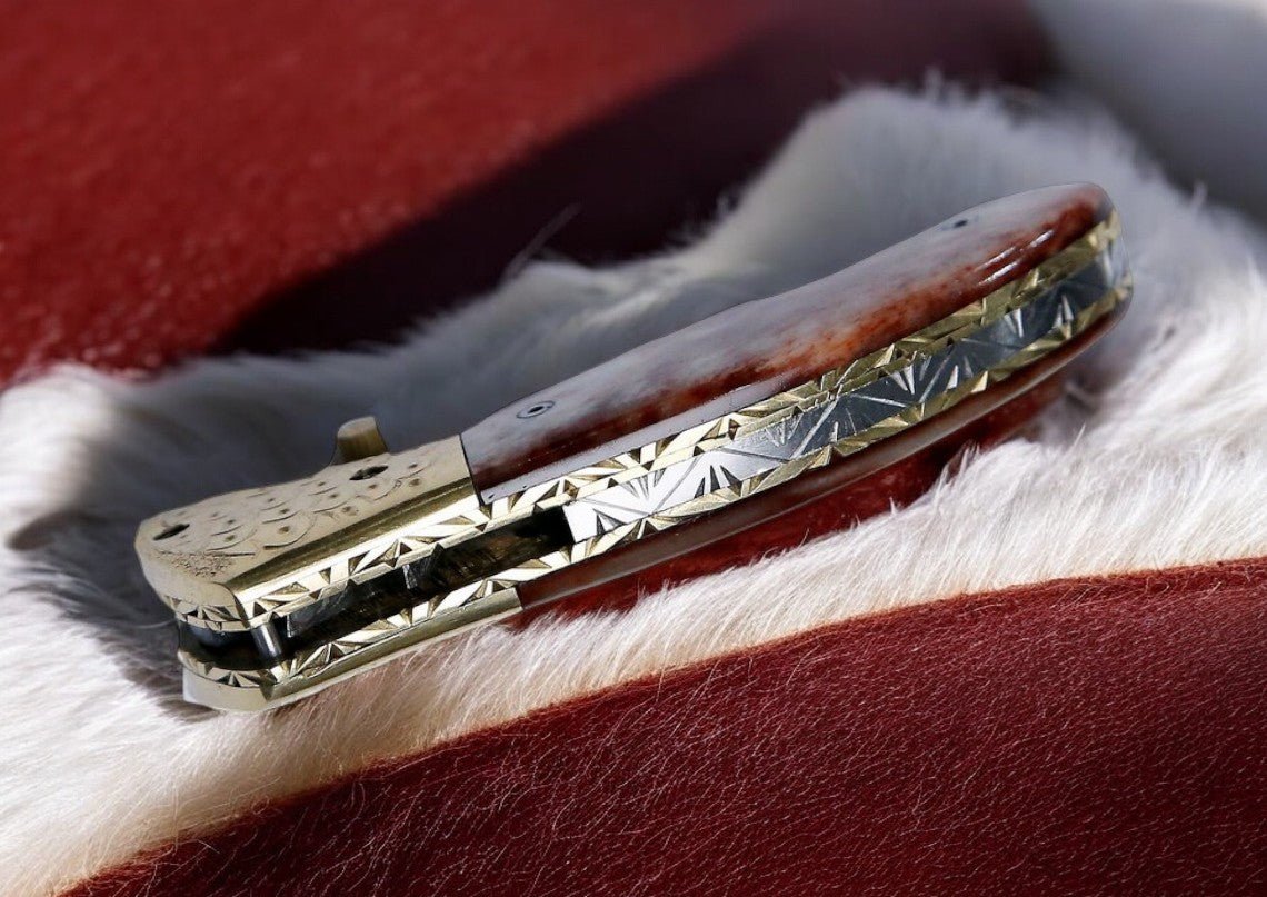 Damascus Knife Store Custom Handmade Steel Pocket Knife – 3" Blade - Angler's Pro Tackle & Outdoors