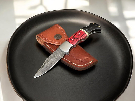 Damascus Knife Store Exotic Wood & Horn Folding Knife – 3" Blade - Angler's Pro Tackle & Outdoors