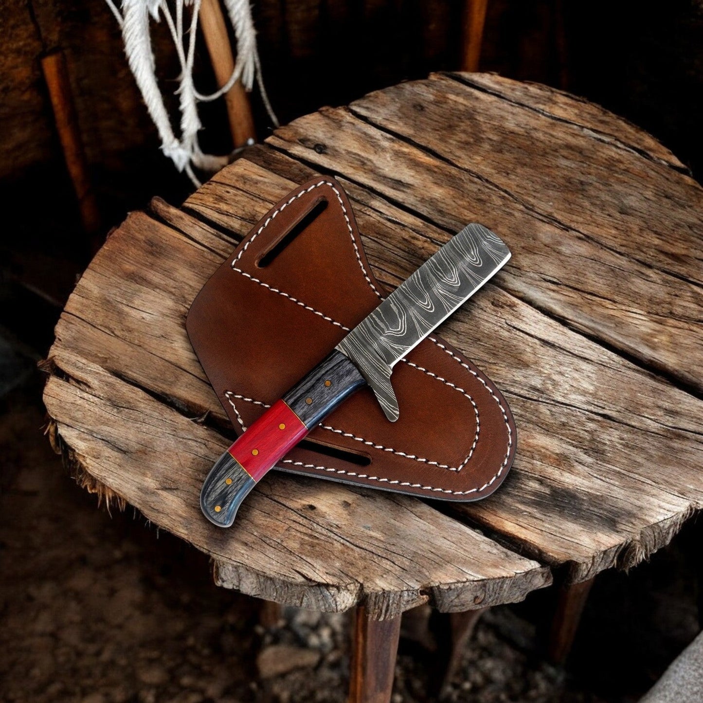 Damascus Knife Store Handmade Bull Cutter Knife | Damascus Steel & Exotic Wood - Angler's Pro Tackle & Outdoors