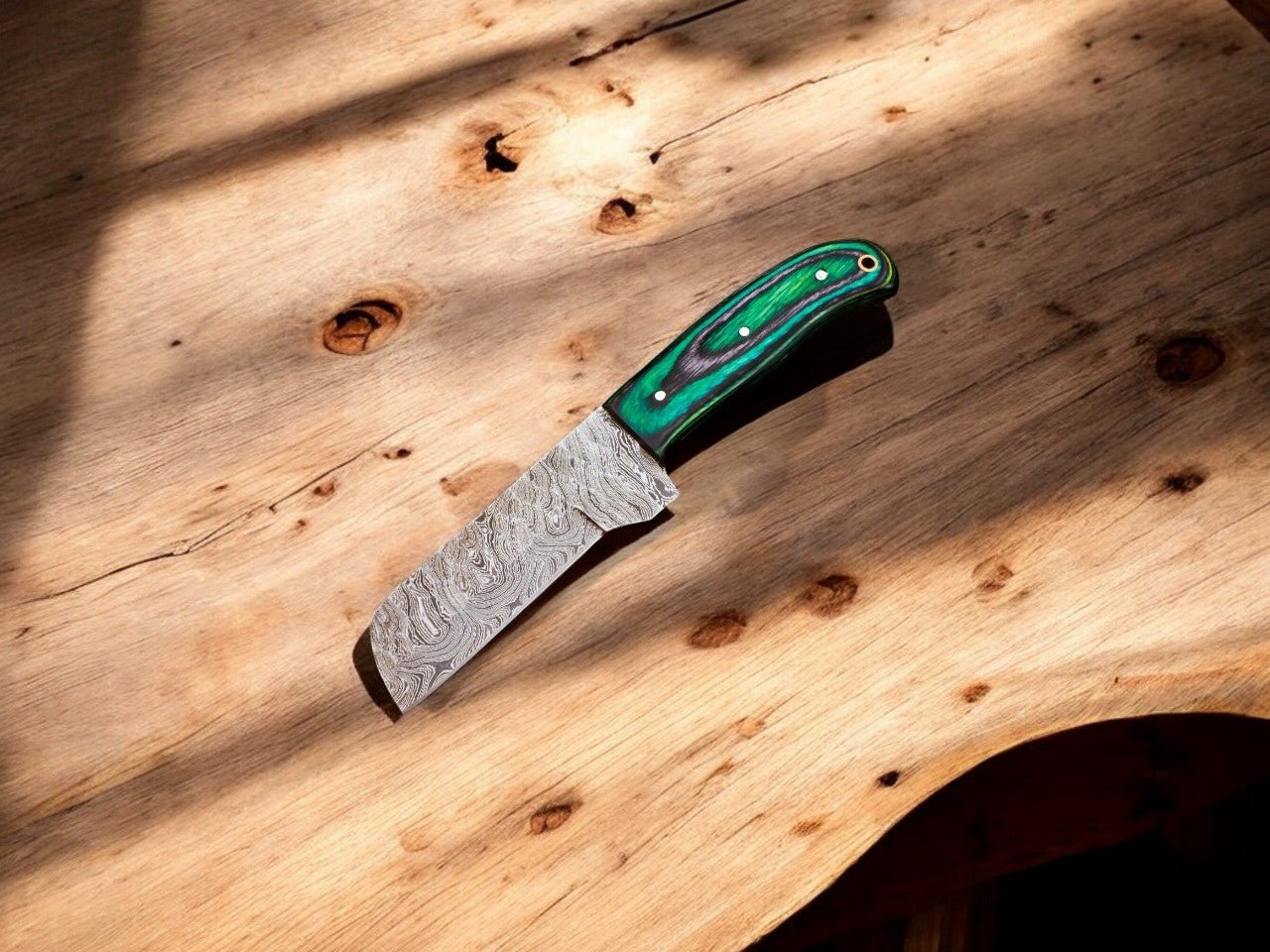 Damascus Knife Store Handmade Bull Cutter Knife – Damascus Steel, Exotic Wood - Angler's Pro Tackle & Outdoors