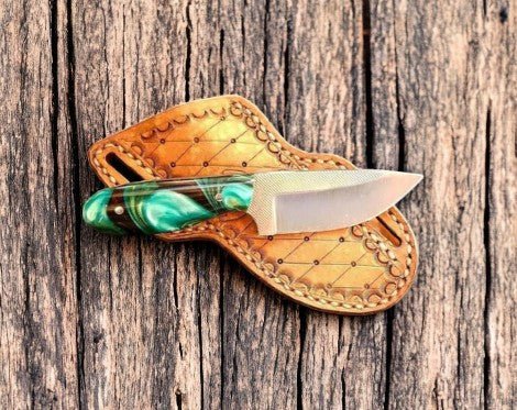 Damascus Knife Store Handmade Cowboy Knife – D2 Steel Blade, Resin Handle - Angler's Pro Tackle & Outdoors
