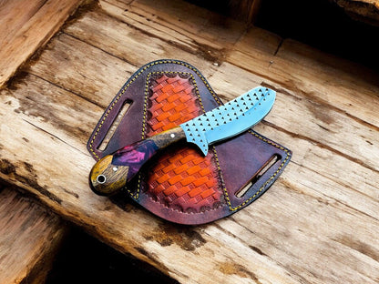 Damascus Knife Store Handmade Cowboy Knife – Rosewood & Epoxy Handle, 8" - Angler's Pro Tackle & Outdoors