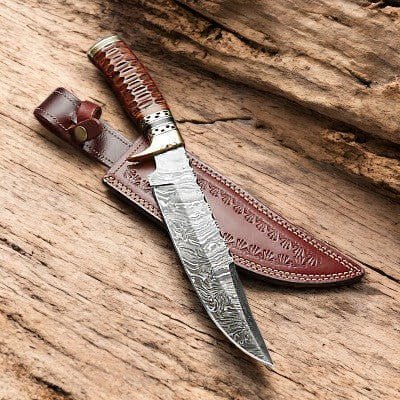 Damascus Knife Store Handmade Damascus Bowie Knife – 14" with Rosewood Handle - Angler's Pro Tackle & Outdoors