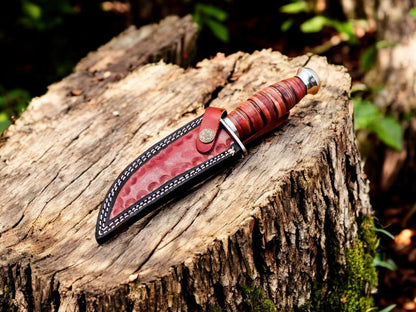 Damascus Knife Store Handmade Damascus Bowie Knife – Buffalo Horn Handle - Angler's Pro Tackle & Outdoors
