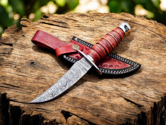Damascus Knife Store Handmade Damascus Bowie Knife – Buffalo Horn Handle - Angler's Pro Tackle & Outdoors