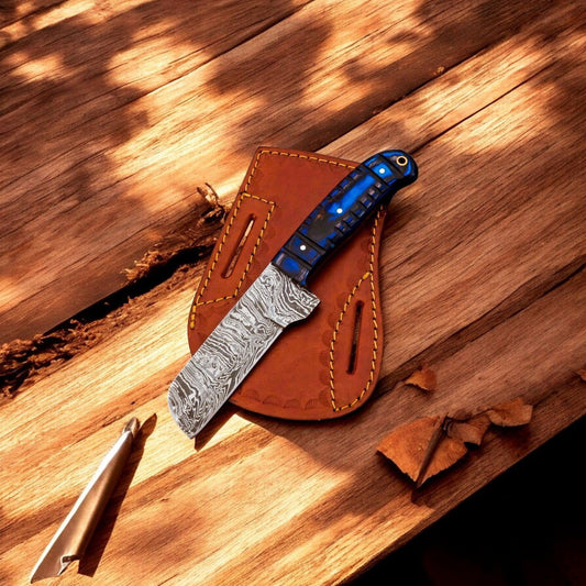 Damascus Knife Store Handmade Damascus Bull Cutter Knife – 8" Exotic Wood Handle - Angler's Pro Tackle & Outdoors