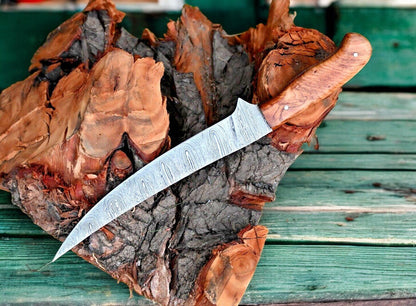 Damascus Knife Store Handmade Damascus Fillet Knife – 12.6" Olivewood Handle - Angler's Pro Tackle & Outdoors