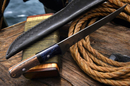 Damascus Knife Store Handmade Damascus Fillet Knife – Olivewood & Resin Handle - Angler's Pro Tackle & Outdoors