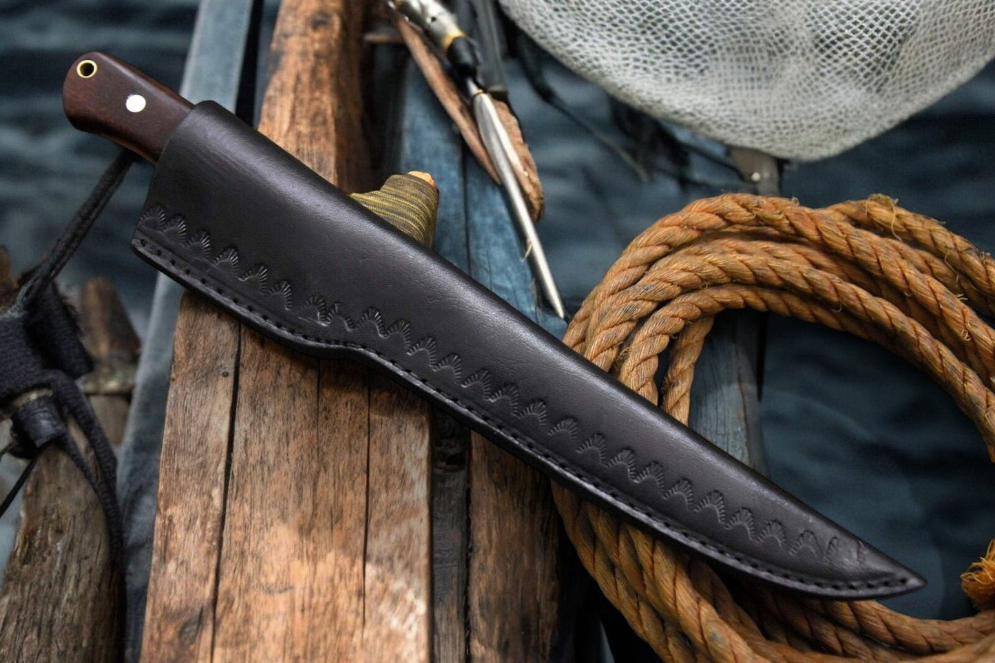 Damascus Knife Store Handmade Damascus Fillet Knife – Rosewood & Resin Handle - Angler's Pro Tackle & Outdoors