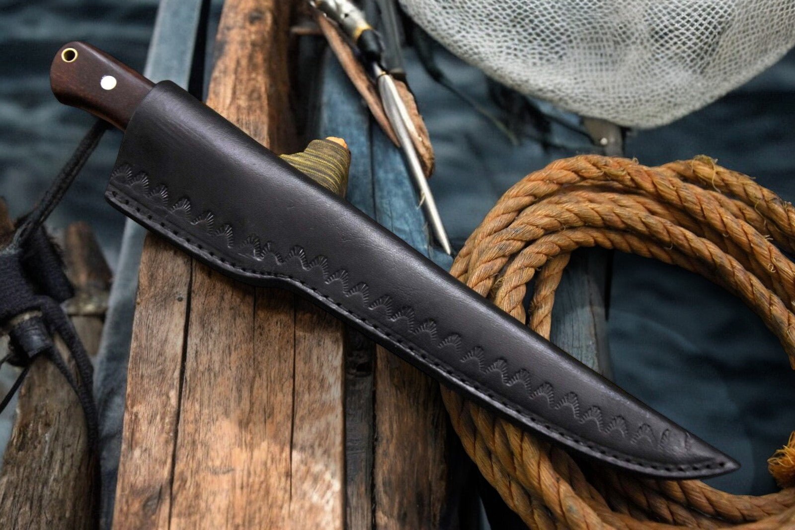 Damascus Knife Store Handmade Damascus Fillet Knife – Rosewood & Resin Handle - Angler's Pro Tackle & Outdoors