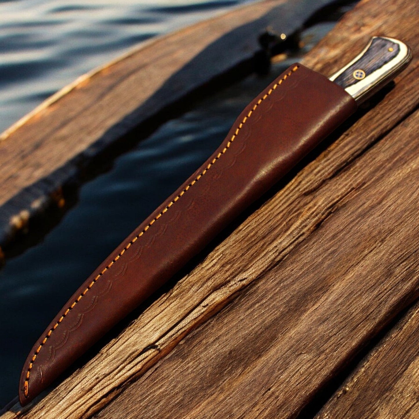 Damascus Knife Store Handmade Damascus Fillet Knife with Antler Horn Handle - Angler's Pro Tackle & Outdoors