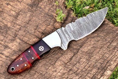 Damascus Knife Store Handmade Damascus Hunting Knife – 8" with Wood Handle - Angler's Pro Tackle & Outdoors