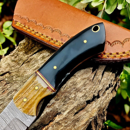 Damascus Knife Store Handmade Damascus Hunting Knife – Buffalo & Antler Horn - Angler's Pro Tackle & Outdoors