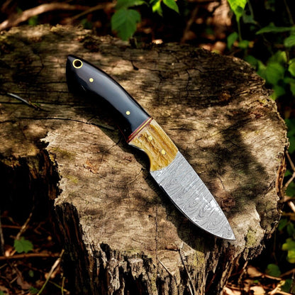 Damascus Knife Store Handmade Damascus Hunting Knife – Buffalo & Antler Horn - Angler's Pro Tackle & Outdoors