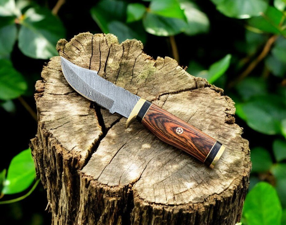 Damascus Knife Store Handmade Damascus Hunting Knife – Exotic Wood Handle - Angler's Pro Tackle & Outdoors