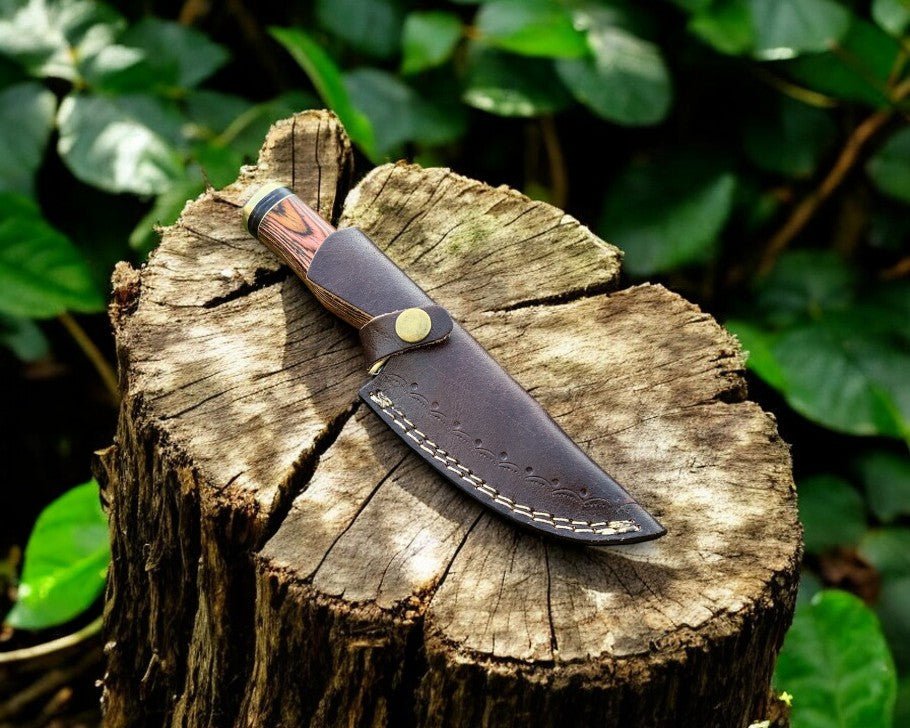 Damascus Knife Store Handmade Damascus Hunting Knife – Exotic Wood Handle - Angler's Pro Tackle & Outdoors
